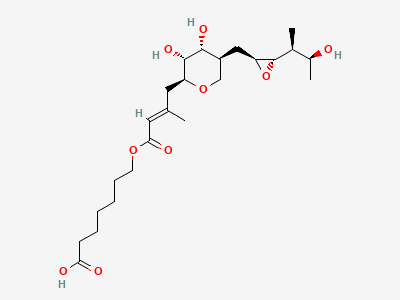 7-[[(2E)-4-[(2S,3R,4R,5S)-3,4-dihydroxy-5-[[(2S,3S)-3-[(1S,2S)-2-hydroxy-1-methylpropyl]oxiranyl]methyl]tetrahydro-2H-pyran-2-yl]-3-methylbut-2-enoyl]oxy]heptanoic acid Structure