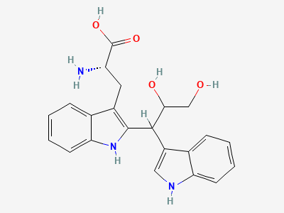(S)-2-amino-3-[2-[2,3-dihydroxy-1-(1H-indol-3-yl)propyl]-1H-indol-3-yl]propanoic acid Structure
