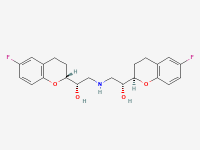 (1RS)-1-[(2RS)-6-fluoro-3,4-dihydro-2H-1-benzopyran-2-yl]-2-[[(2SR)-2-[(2RS)-6-fluoro-3,4-dihydro-2H-1-benzopyran-2-yl]-2-hydroxyethyl]amino]ethan-1-ol Structure