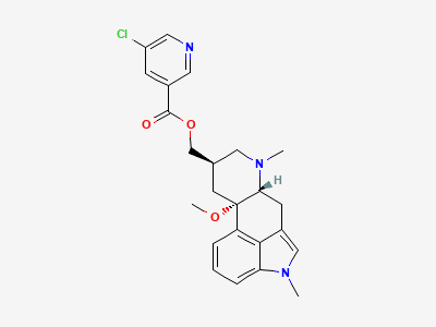 [(6aR,9R,10aS)-10a-methoxy-4,7-dimethyl-4,6,6a,7,8,9,10,10a-octahydroindolo[4,3-fg]quinolin-9-yl]methyl 5-chloropyridine-3-carboxylate (chloronicergoline) Structure