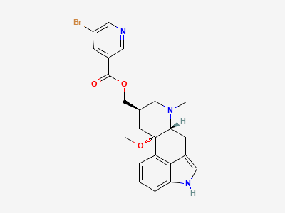 [(6aR,9R,10aS)-10a-methoxy-7-methyl-4,6,6a,7,8,9,10,10aoctahydroindolo[4,3-fg]quinolin-9-yl]methyl 5-bromopyridine-3-carboxylate (1-desmethylnicergoline) Structure