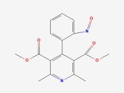 Dimethyl 2,6-dimethyl-4-(2-nitrosophenyl)pyridine-3,5-dicarboxylate (nitrosophenylpyridine analogue) Structure