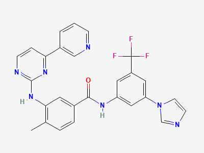 N-[3-(1H-imidazol-1-yl)-5-(trifluoromethyl)phenyl]-4-methyl-3-[[4-(pyridin-3-yl)pyrimidin-2-yl]amino]benzamide Structure