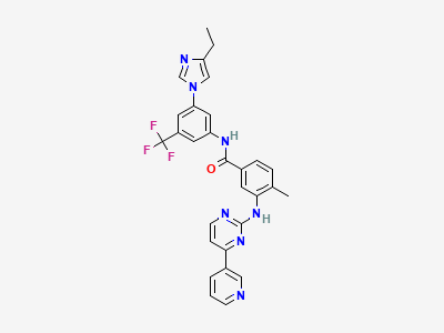 N-[3-(4-ethyl-1H-imidazol-1-yl)-5-(trifluoromethyl)-phenyl]-4-methyl-3-[[4-(pyridin-3-yl)pyrimidin-2-yl]amino]benzamide Structure