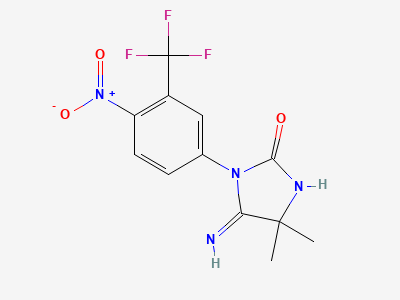 5-imino-4,4-dimethyl-1-[4-nitro-3-(trifluoromethyl)-phenyl]imidazolidin-2-one Structure