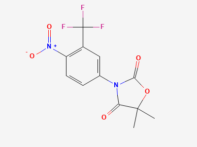 5,5-dimethyl-3-[4-nitro-3-(trifluoromethyl)phenyl]-oxazolidine-2,4-dione Structure