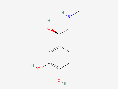 4-[(1R)-1-hydroxy-2-(methylamino)ethyl]benzene-1,2-diol (adrenaline) Structure