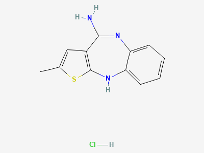 Olanzepine Impuriy (4-Amino-2-methyl-10H-thieno-[2,3-b} {1,5}benzodiazepine hydrochloride ) Structure