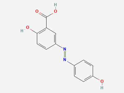 2-hydroxy-5-[(4-hydroxyphenyl)diazenyl]benzoic acid Structure