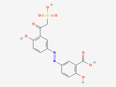 2-hydroxy-5-[[4-hydroxy-3-(sulfoacetyl)phenyl)-diazenyl]benzoic acid Structure