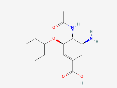 (3R,4R,5S)-4-acetamido-5-amino-3-(1-ethylpropoxy)-cyclohex-1-ene-1-carboxylic acid Structure