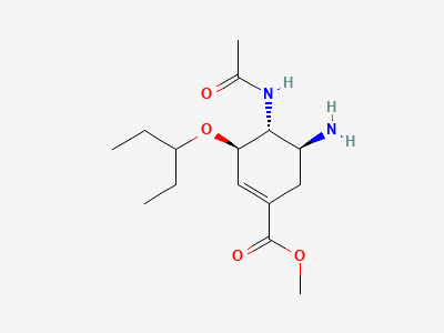 Methyl (3R,4R,5S)-4-acetamido-5-amino-3-(1-ethylpropoxy)cyclohex-1-ene-1-carboxylate Structure