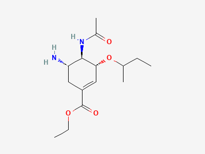 Ethyl (3R,4R,5S)-4-acetamido-5-amino-3-(1-methylpropoxy)cyclohex-1-ene-1-carboxylate Structure