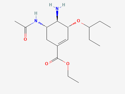 Ethyl (3R,4R,5S)-5-acetamido-4-amino-3-(1-ethylpropoxy)cyclohex-1-ene-1-carboxylate Structure