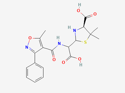 (4S)-2-[carboxy[[(5-methyl-3-phenylisoxazol-4-yl)carbonyl]amino]methyl]-5,5-dimethylthiazolidine-4-carboxylic acid (penicilloic acids of oxacillin) Structure