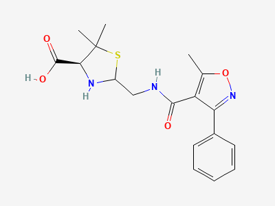 (2RS,4S)-5,5-dimethyl-2-[[[(5-methyl-3-phenylisoxazol-4-yl)carbonyl]amino]methyl]thiazolidine-4-carboxylic acid (penilloic acids of oxacillin) Structure