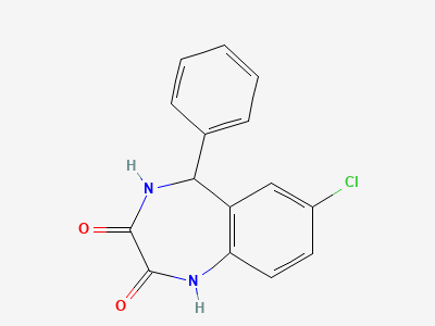 (5RS)-7-chloro-5-phenyl-4,5-dihydro-1H-1,4-benzodiazepine-2,3-dione Structure