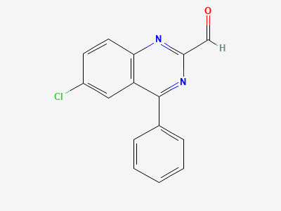 6-chloro-4-phenylquinazoline-2-carbaldehyde Structure