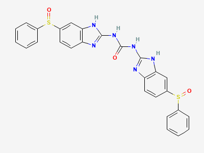 N,N'-bis[5-(phenylsulfinyl)-1H-benzimidazol-2-yl]urea Structure