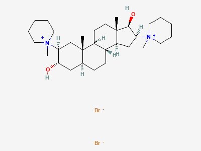 1,1'-(3α,17β-dihydroxy-5α-androstane-2β,16β-diyl)bis(1-methylpiperidinium) dibromide Structure