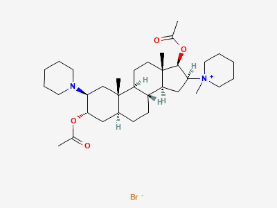 1-[3α,17β-bis(acetyloxy)-2β-(piperidin-1-yl)-5αandrostan-16β-yl]-1-methylpiperidinium bromide (vecuronium bromide) Structure