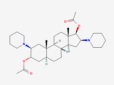 2β,16β-bis(piperidin-1-yl)-5α-androstane-3α,17β-diyl diacetate Structure
