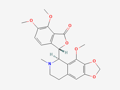 (3S)-6,7-dimethoxy-3-[(5R)-4-methoxy-6-methyl-5,6,7,8-tetrahydro-1,3-dioxolo[4,5-g]isoquinolin-5-yl]isobenzofuran-1(3H)-one (noscapine) Structure