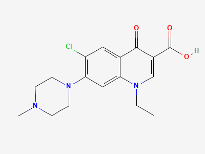 6-chloro-1-ethyl-7-(4-methylpiperazin-1-yl)-4-oxo-1,4-dihydroquinoline-3-carboxylic acid (chlorinated homologue of pefloxacin) Structure