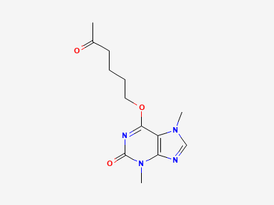 3,7-dimethyl-6-(5-oxohexyloxy)-3,7-dihydro-2H-purin-2-one Structure