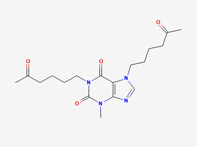 3-methyl-1,7-bis(5-oxohexyl)-3,7-dihydro-1H-purine-2,6-dione Structure