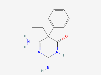 (5RS)-5-ethyl-2,6-diimino-5-phenyltetrahydropyrimidin-4(1H)-one Structure