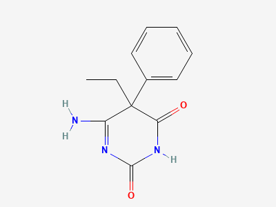 (5RS)-5-ethyl-6-imino-5-phenyldihydropyrimidine-2,4(1H,3H)-dione Structure