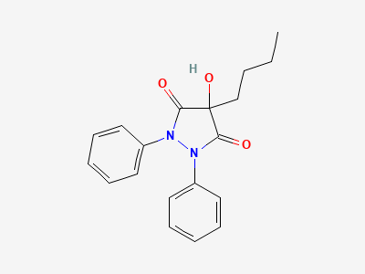 4-butyl-4-hydroxy-1,2-diphenylpyrazolidine-3,5-dione Structure