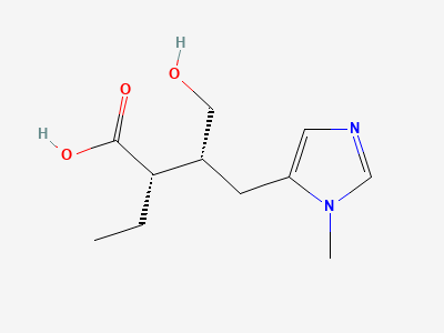 (2S,3R)-2-ethyl-3-(hydroxymethyl)-4-(1-methyl-1H-imidazol-5-yl)butanoic acid (pilocarpic acid) Structure
