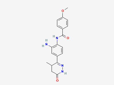 N-[2-amino-4-[(4RS)-4-methyl-6-oxo-1,4,5,6-tetrahydropyridazin-3-yl]phenyl]-4-methoxybenzamide Structure