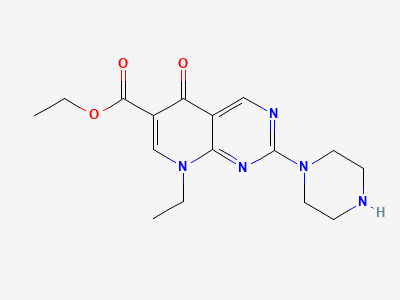 Ethyl 8-ethyl-5-oxo-2-(piperazin-1-yl)-5,8-dihydropyrido[2,3-d]pyrimidine-6-carboxylate Structure