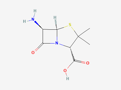 (2S,5R,6R)-6-amino-3,3-dimethyl-7-oxo-4-thia-1-azabicyclo[3.2.0]heptane-2-carboxylic acid (6-aminopenicillamic acid) Structure