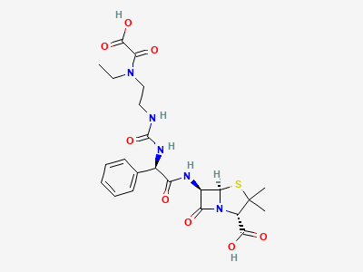 (2S,5R,6R)-6-[(2R)-2-[[[2-[ethyl(oxalo)amino]ethyl]carbamoyl]amino]-2-phenylacetamido]-3,3-dimethyl-7-oxo-4-thia-1-azabicyclo[3.2.0]heptane-2-carboxylic acid Structure