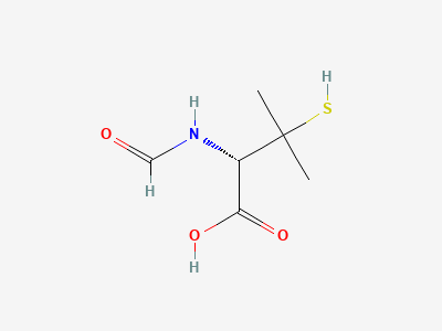 (2S)-2-formamido-3-methyl-3-sulfanylbutanoic acid (N-formylpenicillamine) Structure