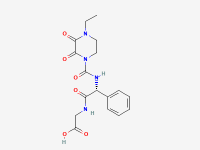 [(2R)-2-(4-ethyl-2,3-dioxopiperazine-1-carboxamido)-2-phenylacetamido]acetic acid Structure