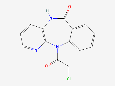 11-(chloroacetyl)-5,11-dihydro-6H-pyrido[2,3-b][1,4]benzodiazepin-6-one Structure