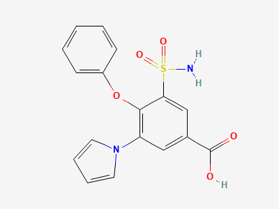 4-phenoxy-3-(1H-pyrrol-1-yl)-5-sulfamoylbenzoic acid Structure