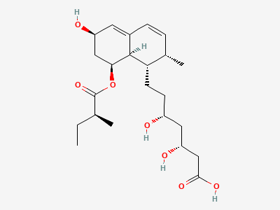 (3R,5R)-3,5-dihydroxy-7-[(1S,2S,6R,8S,8aR)-6-hydroxy-2-methyl-8-[[(2S)-2-methylbutanoyl]oxy]-1,2,6,7,8,8a-hexahydronaphthalen-1-yl]heptanoic acid (6'-epipravastatin) Structure