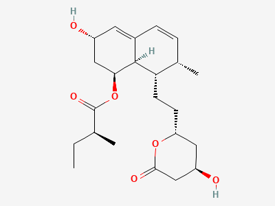 (1S,3S,7S,8S,8aR)-3-hydroxy-8-[2-[(2R,4R)-4-hydroxy-6-oxotetrahydro-2H-pyran-2-yl]ethyl]-7-methyl-1,2,3,7,8,8ahexahydronaphthalen-1-yl (2S)-2-methylbutanoate (pravastatin lactone) Structure