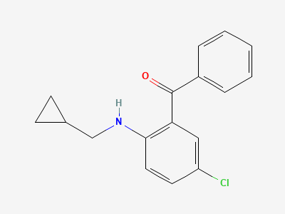 [5-chloro-2-[(cyclopropylmethyl)amino]phenyl]phenylmethanone Structure