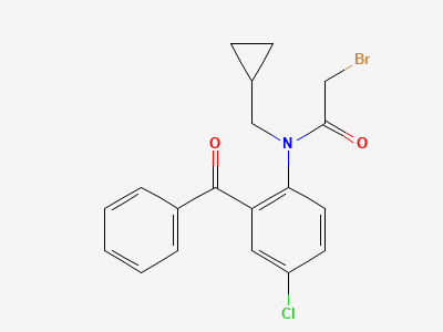 N-(2-benzoyl-4-chlorophenyl)-2-bromo-N-(cyclopropylmethyl)acetamide Structure