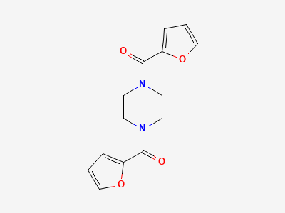 (piperazin-1,4-diyl)bis[(furan-2-yl)methanone] Structure