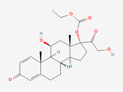 Ethyl 11β,21-dihydroxy-3,20-dioxopregna-1,4-dien-17-yl carbonate (prednisolone 17-ethylcarbonate) Structure