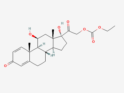 Ethyl 11β,17-dihydroxy-3,20-dioxopregna-1,4-dien-21-yl carbonate (prednisolone 21-ethylcarbonate) Structure