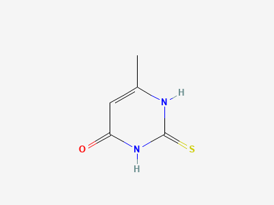 6-methyl-2-sulfanylidene-2,3-dihydropyrimidin-4(1H)-one (methylthiouracil) Structure
